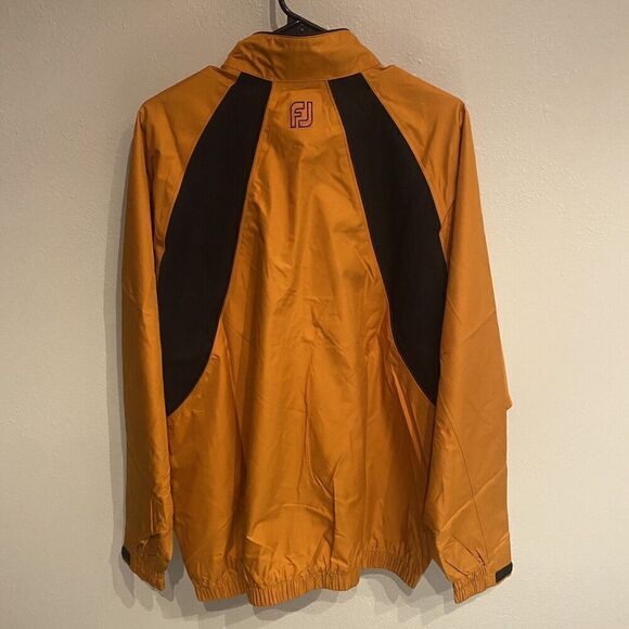 Footjoy Dryjoy Tour Collection Golf Jacket Sunburst Orange Mens Large 1/2 Zip - Picture 7 of 8